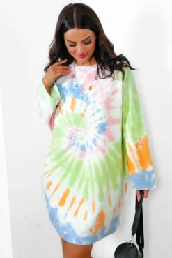 Love Never Dyes - Lime Tie Dye Mini Dress -Glamoros Clothing Shop LoveNeverDyes LimeTieDyeMiniDress6