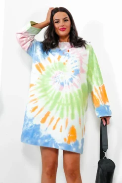 Love Never Dyes - Lime Tie Dye Mini Dress -Glamoros Clothing Shop LoveNeverDyes LimeTieDyeMiniDress7
