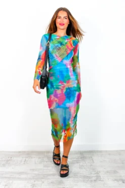 Make You Miss Me - Multi Mesh Midi Dress -Glamoros Clothing Shop MakeYouMissMe MultiMeshMidiDress 2