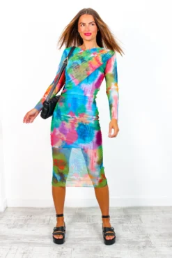 Make You Miss Me - Multi Mesh Midi Dress -Glamoros Clothing Shop MakeYouMissMe MultiMeshMidiDress 3