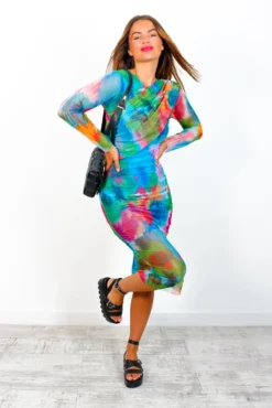 Make You Miss Me - Multi Mesh Midi Dress -Glamoros Clothing Shop MakeYouMissMe MultiMeshMidiDress 4