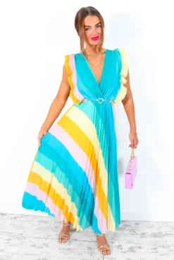 Mamma Mia - Blue Multi Stripe Maxi Dress 19 Mamma Mia - Blue Multi Stripe Maxi Dress -Glamoros Clothing Shop MammaMia BlueMultiStripeMaxiDress 5 2