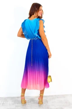 Mamma Mia - Blue Pink Ombre Pleated Maxi Dress 17 Mamma Mia - Blue Pink Ombre Pleated Maxi Dress -Glamoros Clothing Shop MammaMia BluePinkOmbrePleatedMaxiDress 3