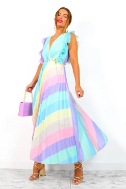 Mamma Mia - Pastel Stripe Maxi Dress 18 Mamma Mia - Pastel Stripe Maxi Dress -Glamoros Clothing Shop MammaMia PastelStripeMaxiDress 3