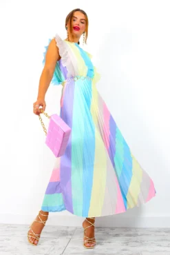 Mamma Mia - Pastel Stripe Maxi Dress 13 Mamma Mia - Pastel Stripe Maxi Dress -Glamoros Clothing Shop MammaMia PastelStripeMaxiDress 9