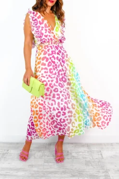 Mamma Mia - White Multi Ombre Leopard Pleated Maxi Dress -Glamoros Clothing Shop MammaMia WhiteMultiOmbreLeopardPleatedMaxiDress 4