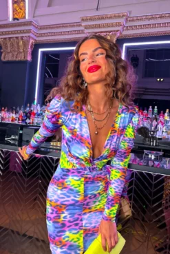 Maybe Not - Purple Multi Leopard Print Twist Bodycon Midi Dress -Glamoros Clothing Shop MaybeNot PurpleMultiLeopardPrintTwistBodyconMidiDress 2 ba15258e dbd6 496a b9c3 99b67255d6a7