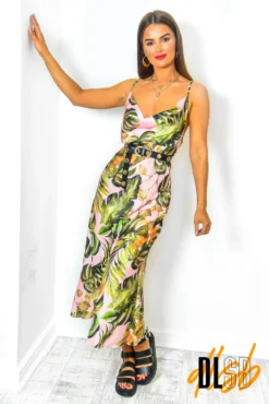 Miami - Blush Tropical Slip Dress -Glamoros Clothing Shop Miami BlushTropicalSlipDress 1