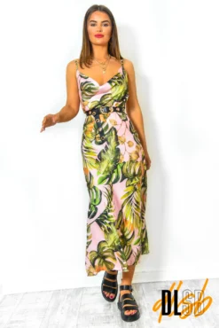 Miami - Blush Tropical Slip Dress -Glamoros Clothing Shop Miami BlushTropicalSlipDress 2