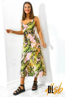 Miami - Blush Tropical Slip Dress -Glamoros Clothing Shop Miami BlushTropicalSlipDress 3