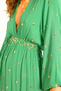 Moment Of Serendipity - Green Gold Sequin Boho Maxi Dress 10 Moment Of Serendipity - Green Gold Sequin Boho Maxi Dress -Glamoros Clothing Shop MomentOfSerendipity GreenGoldSequinBohoMaxiDress 1
