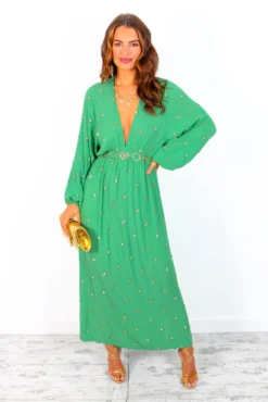 Moment Of Serendipity - Green Gold Sequin Boho Maxi Dress 9 Moment Of Serendipity - Green Gold Sequin Boho Maxi Dress -Glamoros Clothing Shop MomentOfSerendipity GreenGoldSequinBohoMaxiDress 2