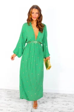 Moment Of Serendipity - Green Gold Sequin Boho Maxi Dress 11 Moment Of Serendipity - Green Gold Sequin Boho Maxi Dress -Glamoros Clothing Shop MomentOfSerendipity GreenGoldSequinBohoMaxiDress 4