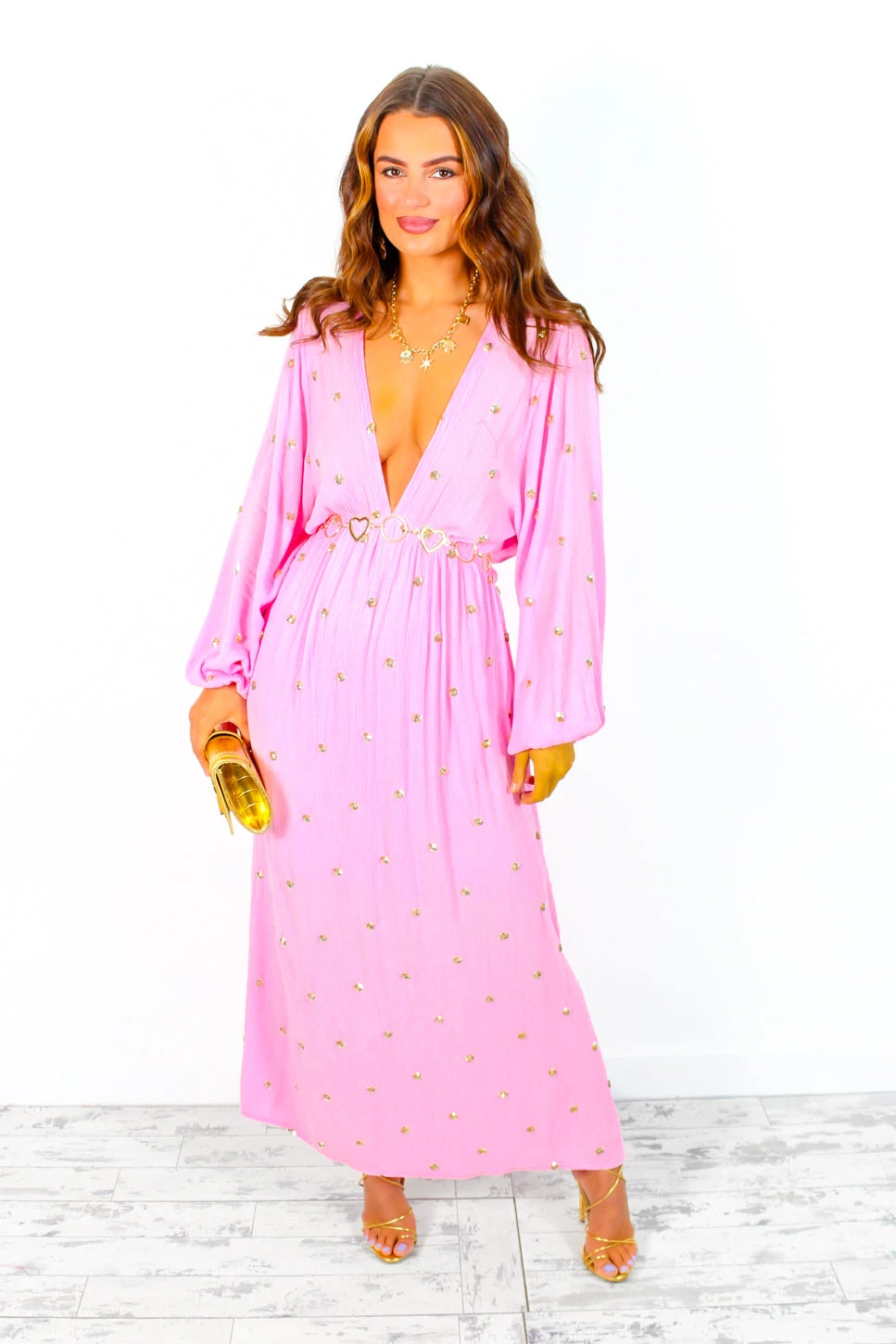 Moment Of Serendipity - Pink Gold Sequin Boho Maxi Dress 7 Moment Of Serendipity - Pink Gold Sequin Boho Maxi Dress - Image 7