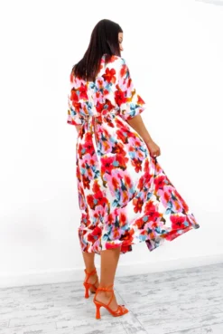 Nothing Bud Love - White Red Floral Midi Dress -Glamoros Clothing Shop NothingBudLove WhiteRedFloralMidiDress4