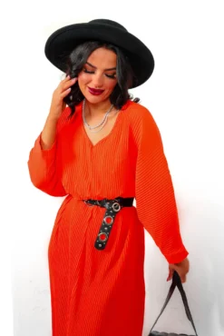 On The Vacay - Orange Pleated Maxi Dress -Glamoros Clothing Shop OnTheVacay OrangePleatedMaxiDress5