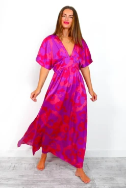 Once In A Lifetime - Fuchsia Purple Floral Maxi Dress -Glamoros Clothing Shop OnceInALifetime FuchsiaPurpleFloralMaxiDress 1