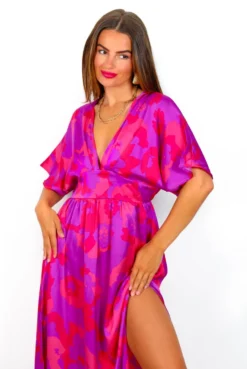 Once In A Lifetime - Fuchsia Purple Floral Maxi Dress -Glamoros Clothing Shop OnceInALifetime FuchsiaPurpleFloralMaxiDress 5