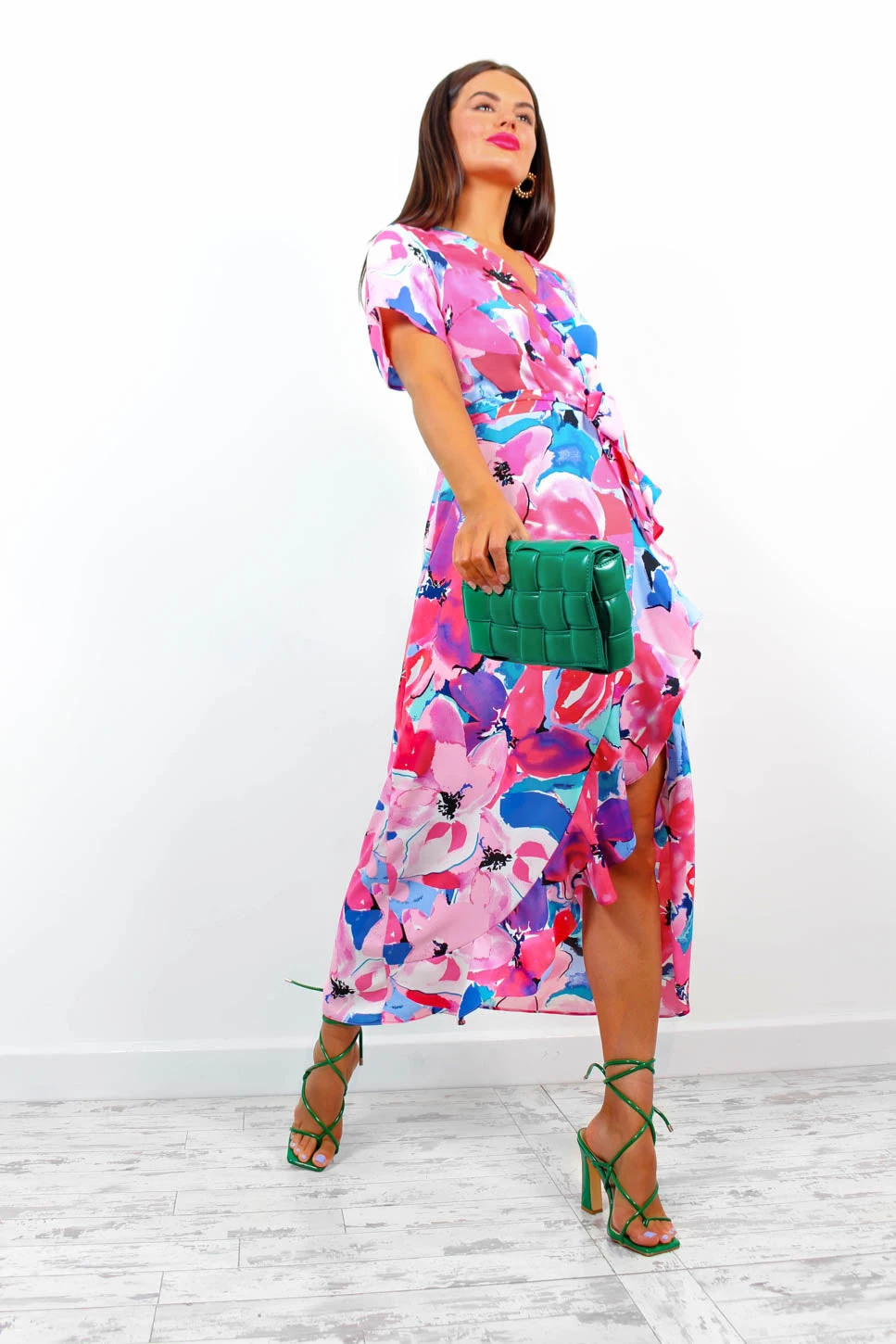 Out Your League - Pink Multi Watercolour Midi Dress 6 Out Your League - Pink Multi Watercolour Midi Dress - Image 6