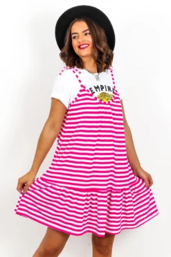 Read Between The Lines - Pink White Mini Dress