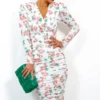 Seduce You - White Rose Floral Midi Dress