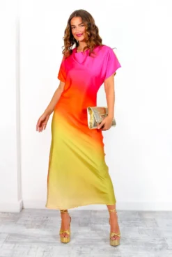 See You At Sunset - Pink Orange Ombre Midi Dress 10 See You At Sunset - Pink Orange Ombre Midi Dress -Glamoros Clothing Shop SeeYouAtSunset PinkOrangeOmbreMidiDress 3