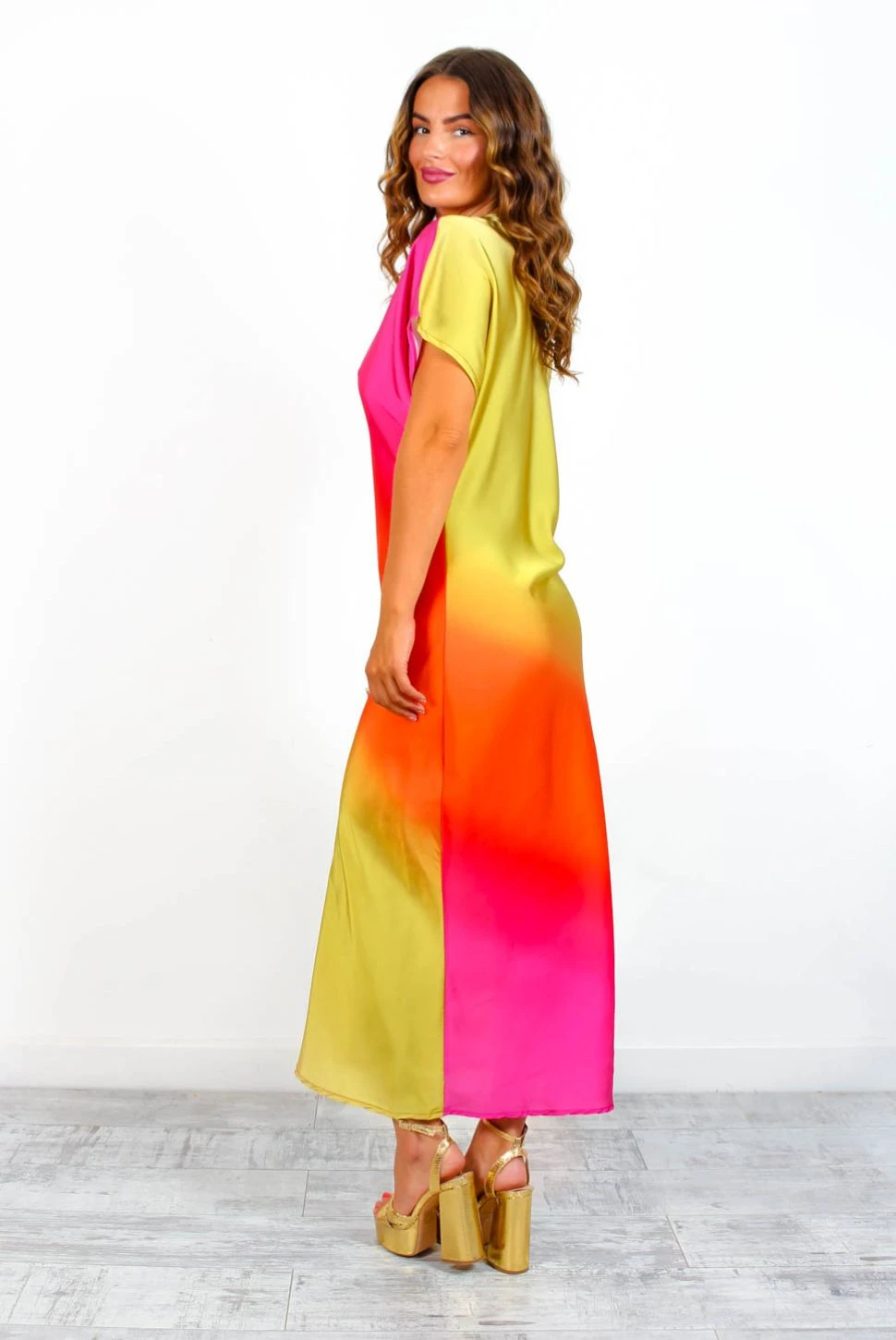 See You At Sunset - Pink Orange Ombre Midi Dress 6 See You At Sunset - Pink Orange Ombre Midi Dress - Image 6