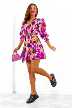 See You Skater - Purple Orange Abstract Print Mini Dress 8 See You Skater - Purple Orange Abstract Print Mini Dress -Glamoros Clothing Shop SeeYouSkater PurpleOrangeAbstractPrintMiniDress 5