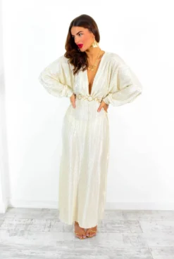 She Takes First Plisse - Champagne Plisse Maxi Dress -Glamoros Clothing Shop SheTakesFirstPlisse ChampagnePlisseMaxiDress 1