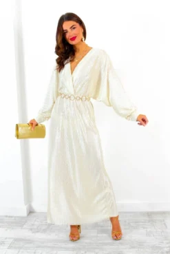 She Takes First Plisse - Champagne Plisse Maxi Dress -Glamoros Clothing Shop SheTakesFirstPlisse ChampagnePlisseMaxiDress 4