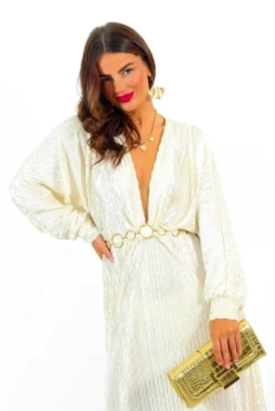 She Takes First Plisse - Champagne Plisse Maxi Dress -Glamoros Clothing Shop SheTakesFirstPlisse ChampagnePlisseMaxiDress 5