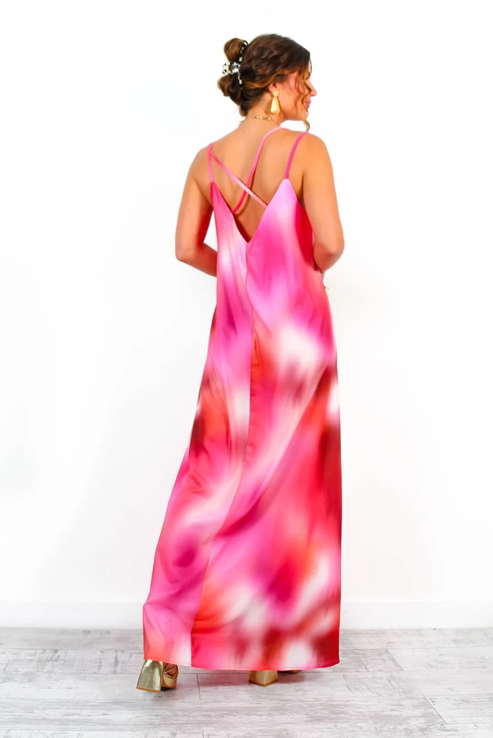 Shes A Beauty - Red Tie Dye Maxi Dress 2 Shes A Beauty - Red Tie Dye Maxi Dress - Image 2