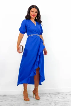 Shes Cute - Cobalt Frilled Midi Dress -Glamoros Clothing Shop She sCute CobaltFrilledMidiDress2