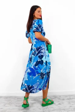 Shes So Vain - Blue Tropical Midi Dress -Glamoros Clothing Shop She sSoVain BlueTropicalMidiDress5