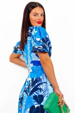 Shes So Vain - Blue Tropical Midi Dress -Glamoros Clothing Shop She sSoVain BlueTropicalMidiDress6