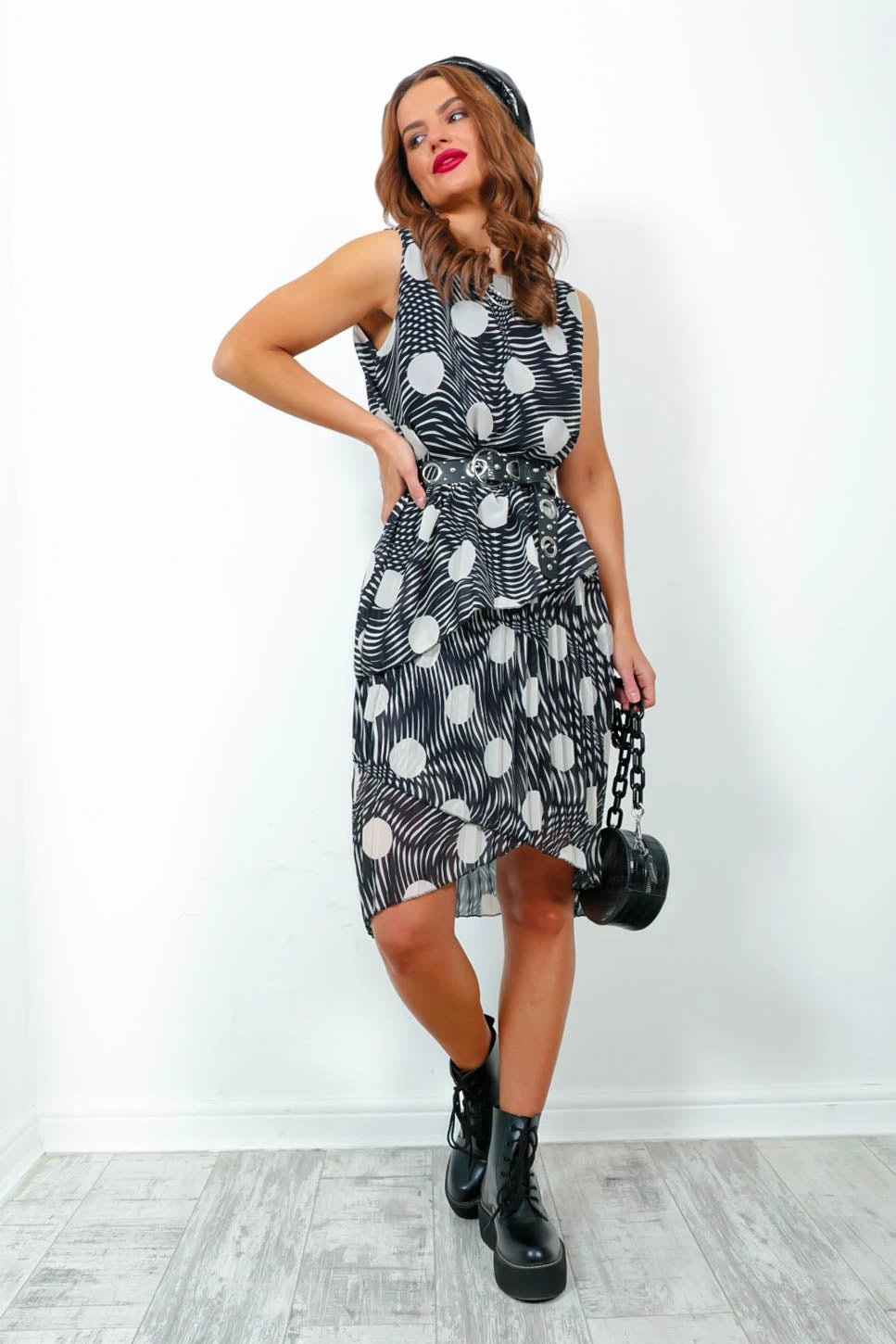 Sheer Outrage - Black Ecru Spot Midi Dress 4 Sheer Outrage - Black Ecru Spot Midi Dress - Image 4