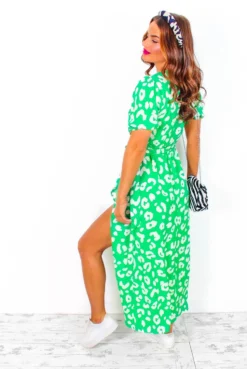 Shes Cute - Green Leopard Print Midi Dress 16 Shes Cute - Green Leopard Print Midi Dress -Glamoros Clothing Shop ShesCute GreenLeopardPrintMidiDress 1