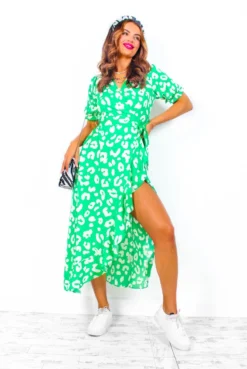 Shes Cute - Green Leopard Print Midi Dress 14 Shes Cute - Green Leopard Print Midi Dress -Glamoros Clothing Shop ShesCute GreenLeopardPrintMidiDress 2