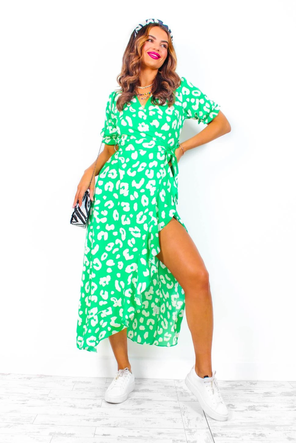 Shes Cute - Green Leopard Print Midi Dress 6 Shes Cute - Green Leopard Print Midi Dress - Image 6
