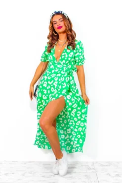 Shes Cute - Green Leopard Print Midi Dress 13 Shes Cute - Green Leopard Print Midi Dress -Glamoros Clothing Shop ShesCute GreenLeopardPrintMidiDress 4