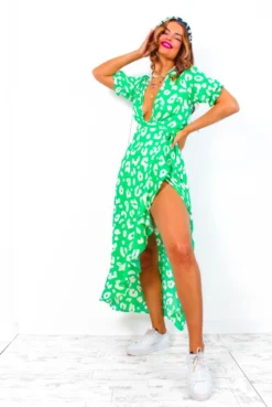 Shes Cute - Green Leopard Print Midi Dress 11 Shes Cute - Green Leopard Print Midi Dress -Glamoros Clothing Shop ShesCute GreenLeopardPrintMidiDress 7