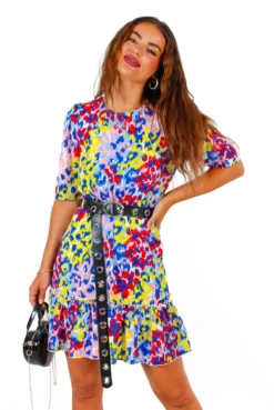 Shes Perfect - Multi Leopard Print Mini Dress -Glamoros Clothing Shop ShesPerfect MultiLeopoardPrintMiniDress 1