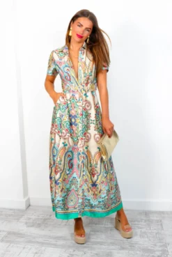 Shirty, Flirty, And Thriving - Multi Printed Maxi Shirt Dress -Glamoros Clothing Shop Shirty Flirty andThriving MultiPrintedMaxiShirtDress 1