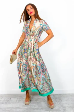 Shirty, Flirty, And Thriving - Multi Printed Maxi Shirt Dress -Glamoros Clothing Shop Shirty Flirty andThriving MultiPrintedMaxiShirtDress 2