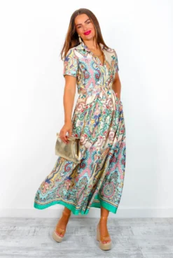 Shirty, Flirty, And Thriving - Multi Printed Maxi Shirt Dress -Glamoros Clothing Shop Shirty Flirty andThriving MultiPrintedMaxiShirtDress 3