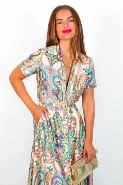 Shirty, Flirty, And Thriving - Multi Printed Maxi Shirt Dress -Glamoros Clothing Shop Shirty Flirty andThriving MultiPrintedMaxiShirtDress 7
