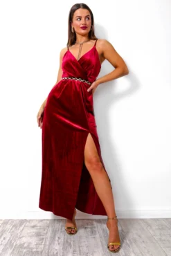 Show It Off - Wine Velvet Maxi Dress -Glamoros Clothing Shop ShowItOff WineVelvetMaxiDress 1