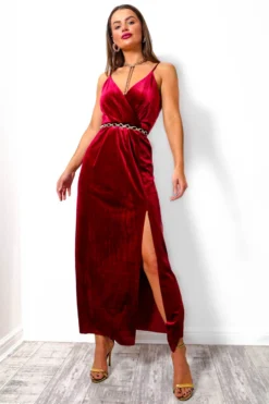 Show It Off - Wine Velvet Maxi Dress -Glamoros Clothing Shop ShowItOff WineVelvetMaxiDress 2