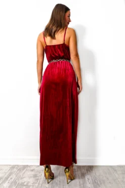 Show It Off - Wine Velvet Maxi Dress -Glamoros Clothing Shop ShowItOff WineVelvetMaxiDress 3