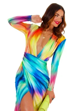 Simple And Elegant - Yellow Multi Bodycon Midi Dress -Glamoros Clothing Shop SimpleAndElegant YellowMultiBodyconMidiDress 7